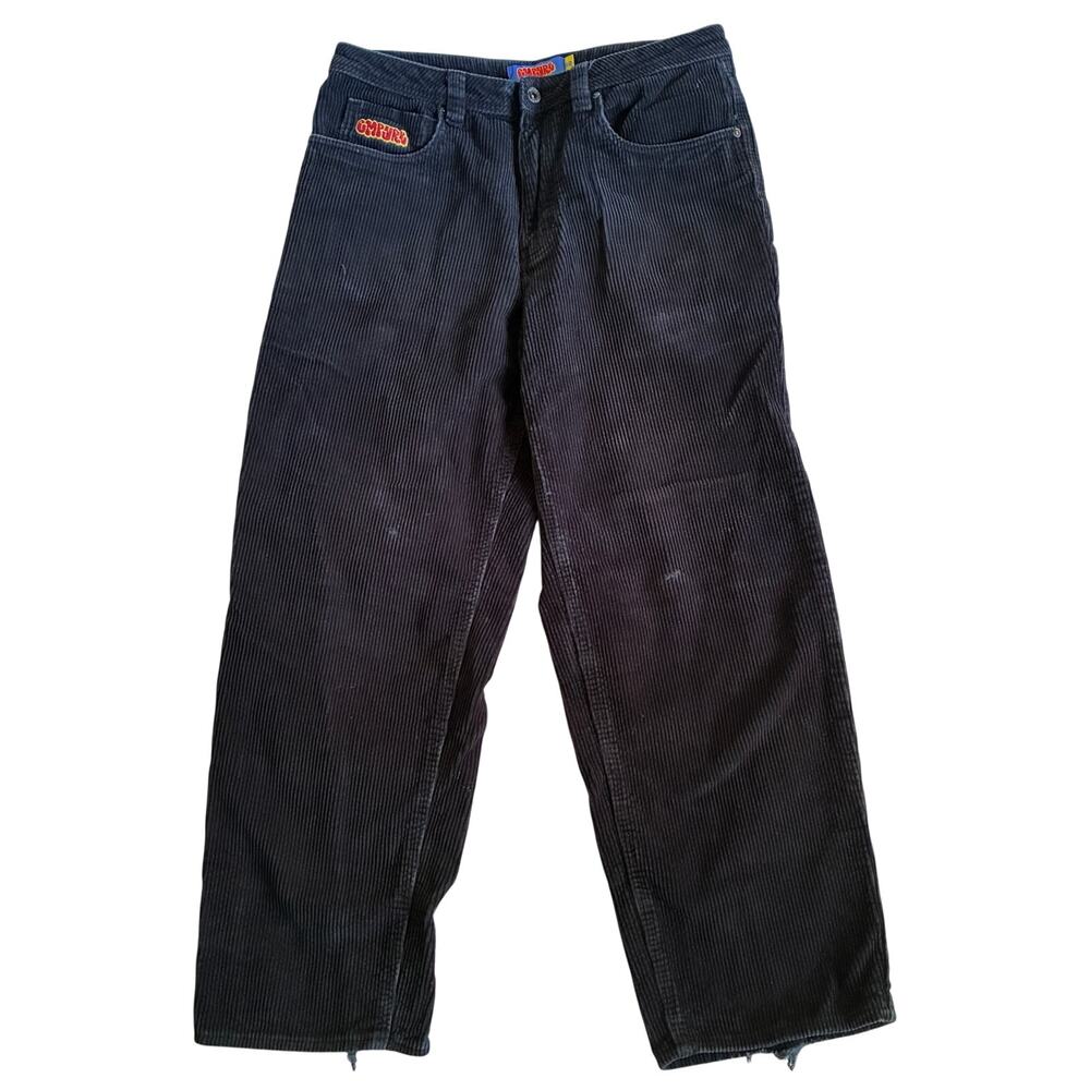 Empyre Pants Mens 30 x 27 Black Corduroy Relaxed Fit Baggy Streetwear Skate Y2k